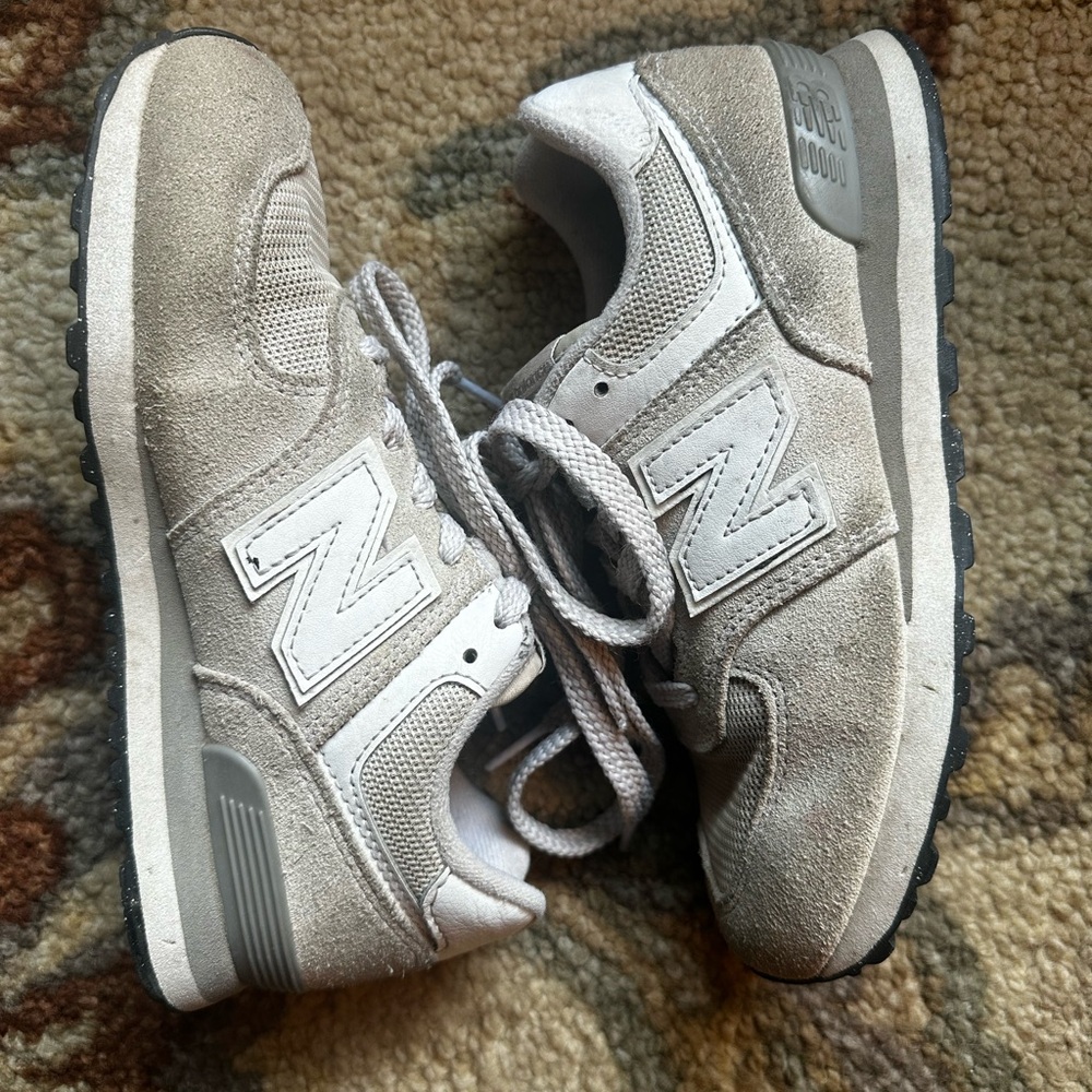 Kids New Balance Sneakers, Grey and Cream